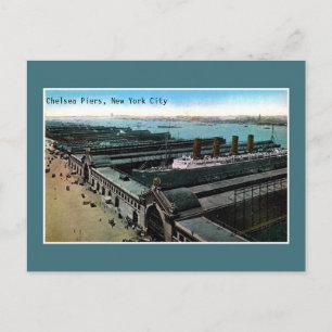 Cartão Postal Vintage antiga Chelsea Piers Nova Iorque