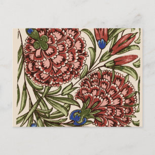 Cartão Postal vintage, antiga flor, Carnação art design
