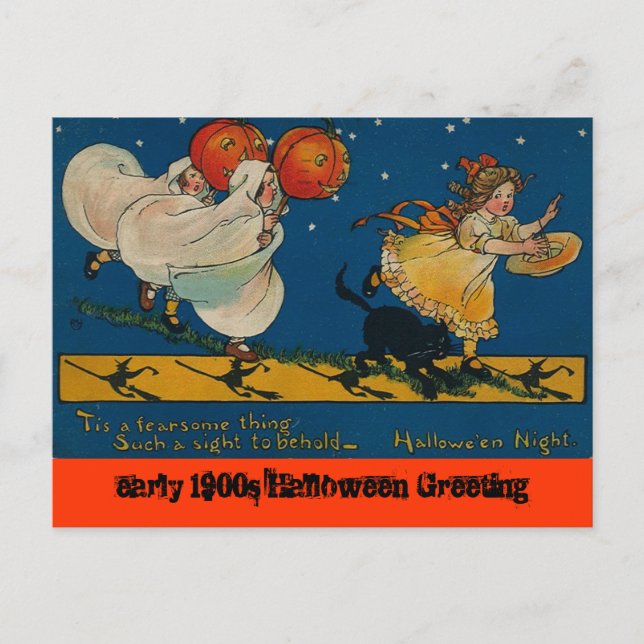 Cartão postal Vintage Antique Halloween (Frente)