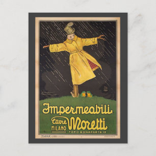 Cartão Postal Vintage - Anúncio Raincoat Italiano
