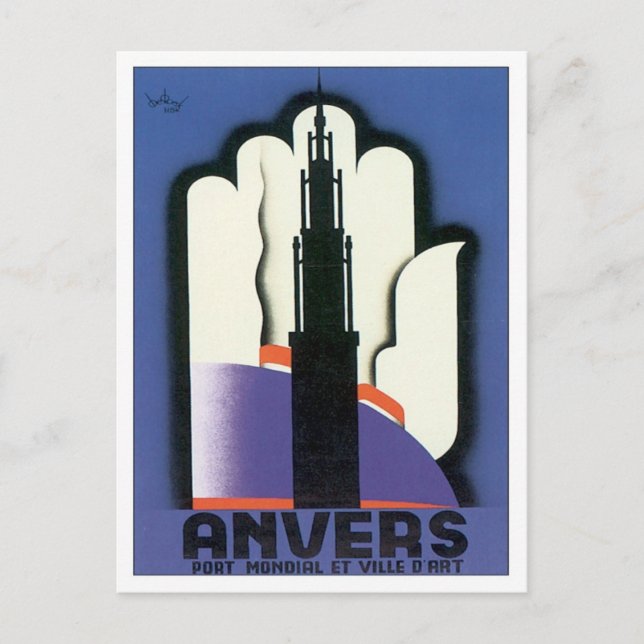 Cartão Postal Vintage Anvers Antwerp (Frente)