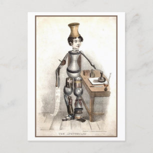 Cartão Postal Vintage Apothecary Feita de Garrafas Medicinais