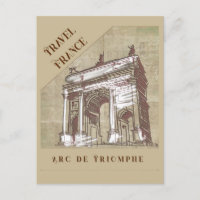 Vintage Arc De Triomphe Paris France Viagem
