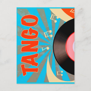 Cartão Postal Vintage Argentino Tango Vinyl Record