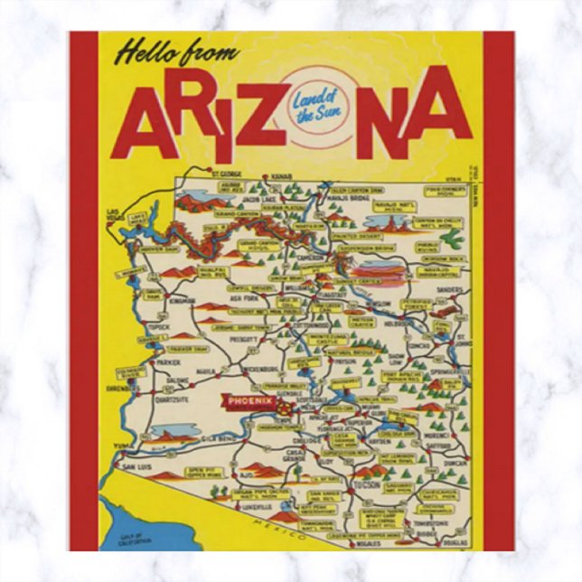Cartão Postal Vintage Arizona Terra do Sol (Criador carregado)
