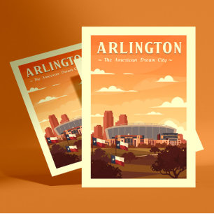 Cartão Postal Vintage Arlington Texas