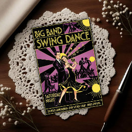 Cartão Postal Vintage Art Deco 1940s Swing Dance