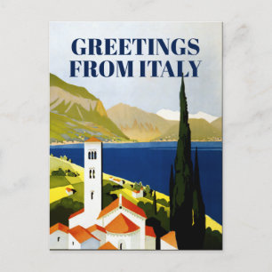 Cartão Postal Vintage Art Deco — Turismo Viagem nos Lagos Italia