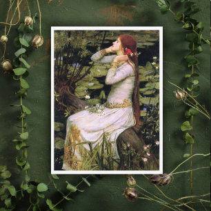 Cartão Postal Vintage Art John W. Waterhouse Ophelia