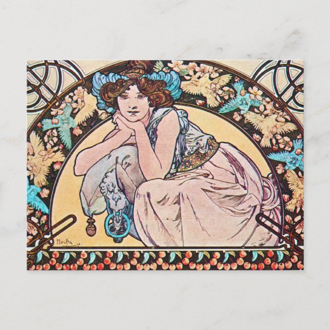 Cartão Postal Vintage Art Nouveau (Frente)