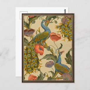 Cartão Postal Vintage Art Nouveau 1896 O Padrão Peacock