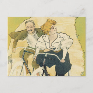 Cartão Postal Vintage Art Nouveau, Bicicletas - Ciclos de Gladia