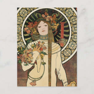 Cartão Postal Vintage Art Nouveau Mucha Trappestine Poster