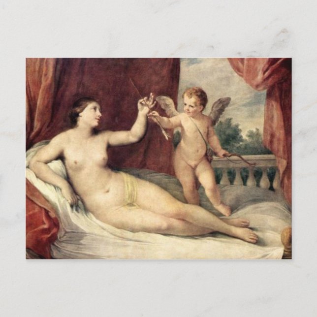 Cartão Postal Vintage Art - Venus & Cupid - Reni (Frente)