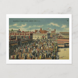 Cartão Postal Vintage Asbury Park New Jersey Boardwalk