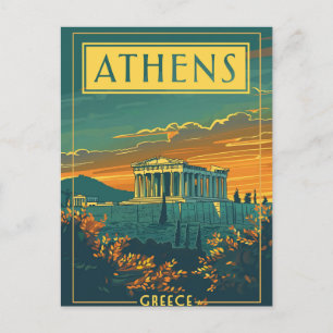 Cartão Postal Vintage Athens, Cartão-postal de Grécia   Parténon
