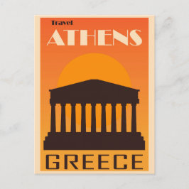 Cartão Postal Vintage Athens Grécia Acropolis Ruins Viagem