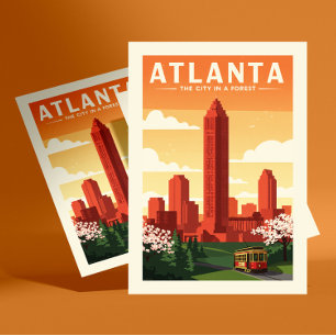 Cartão Postal Vintage Atlanta