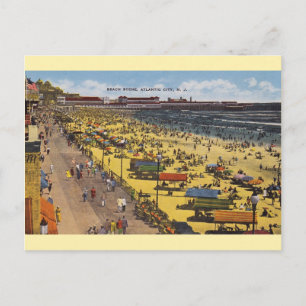Cartão postal Vintage Atlantic City Beach