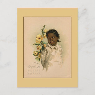 Cartão Postal Vintage August 1891 belas crianças desenhando