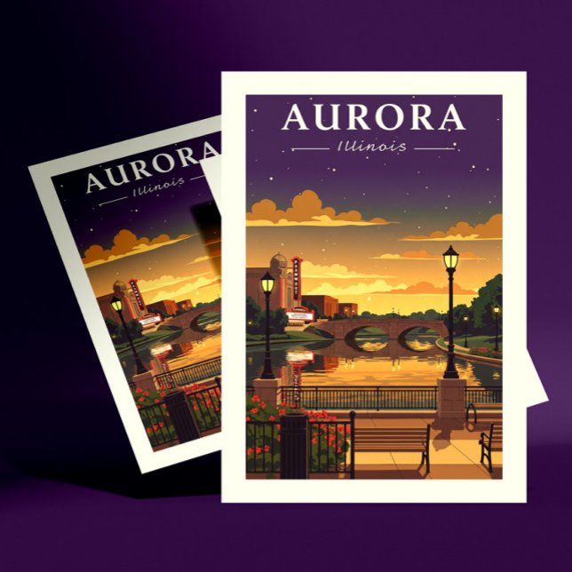 Cartão Postal Vintage Aurora Illinois (Criador carregado)