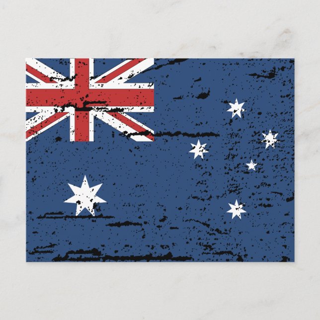 Cartão Postal Vintage Australian Flag (Frente)