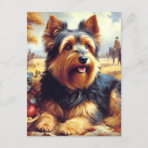 Cartão Postal Vintage australiana Terrier Painting