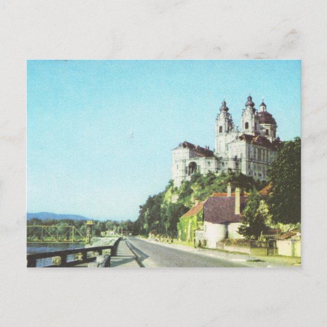 Cartão Postal Vintage Austria Abbey of Melk, Wachau (Frente)