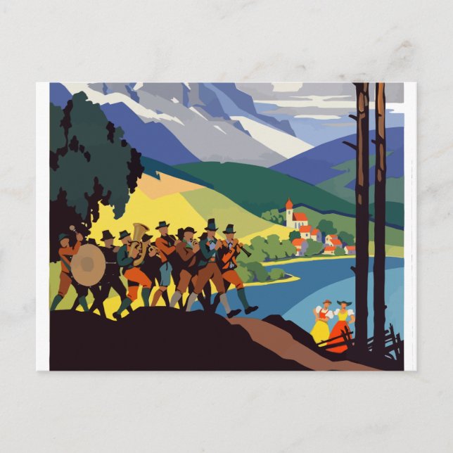 Cartão Postal Vintage Austria Alps Viagem (Frente)