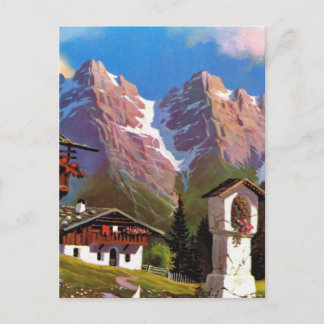 Cartão Postal Vintage Austria, Bildstock, aldeia de Tyrolean
