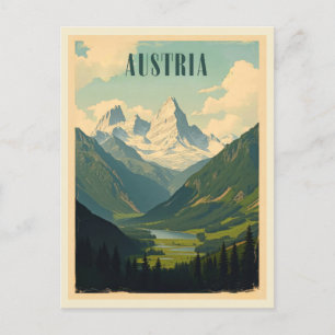 Cartão Postal Vintage Austria Mountain Viagem Turismo