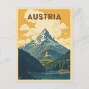 Cartão Postal Vintage Austria Mountain Viagem Turismo