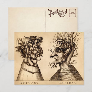 Cartão postal Vintage Autumn e Winter Art