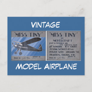 Cartão postal - Vintage, avião modelo