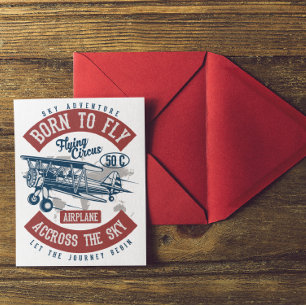 Cartão Postal Vintage Aviation Airplane Color