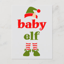 Cartão Postal Vintage Baby Elf em vermelho e verde