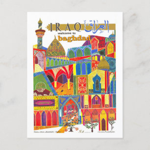 Cartão Postal Vintage Baghdad Poster de viagens Iraque