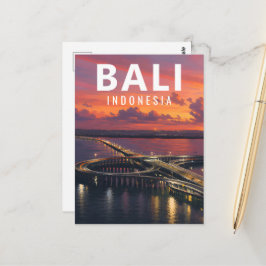 Cartão Postal Vintage Bali – Estrada de Toll Bali