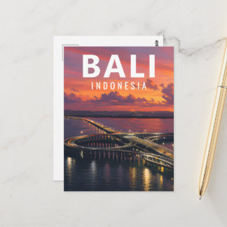 Cartão Postal Vintage Bali – Estrada de Toll Bali