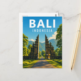 Cartão Postal Vintage Bali – Portão Handara