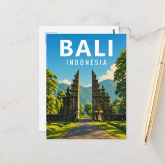 Cartão Postal Vintage Bali – Portão Handara