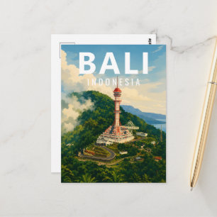 Cartão Postal Vintage Bali – Torre Turyapada Bulel