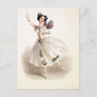 Cartão Postal Vintage Ballerina com asas de fada