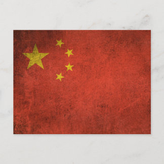 Cartão Postal Vintage - Bandeira em apuros na China