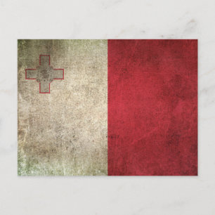 Cartão Postal Vintage - Bandeira em dificuldades de Malta