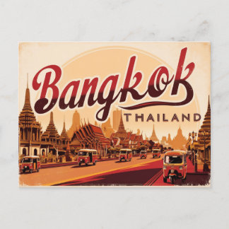 Cartão Postal Vintage Bangkok, Tailândia