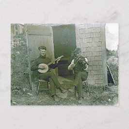 Cartão Postal Vintage banjo e violinistas em Nantucket