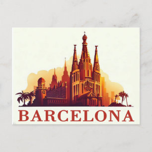 Cartão Postal Vintage Barcelona Espanha