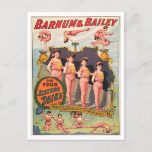 Cartão Postal Vintage Barnum & Bailey Circus Poster para Deikes