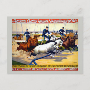 Cartão Postal Vintage Barnum, Bailey Grande show circo alemão